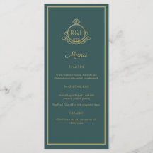 Groen Elegant Golden Calligraphy Wedding Menu