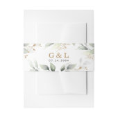 Groen Elegant Groen en Goud Rustieke Bruiloft Uitnodigingen Wikkel (Voorkant Voorbeeld)