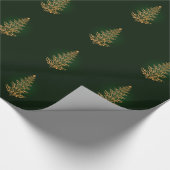 Groen elegant kerstboomwerkpapier cadeaupapier (Hoek)