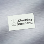 Groen Elegant Minimalistisch Schoonmakend Bedrijf  Magnetisch Visitekaartje (Voorbeeld)