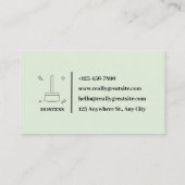 Groen Elegant Minimalistisch Schoonmakend Bedrijf Visitekaartje (Achterkant)