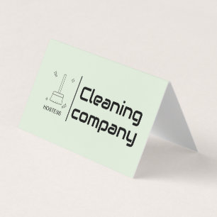 Groen Elegant Minimalistisch Schoonmakend Bedrijf Visitekaartje