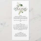 Groen elegant modern botanisch script bruiloft men menu (Voorkant)
