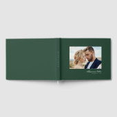 Groen Elegant Modern Eenvoudig Script Foto Bruilof Gastenboek (Volledig)