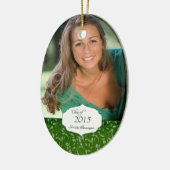 Groen elegant patroon afstuderen fotoversiering keramisch ornament (Links)