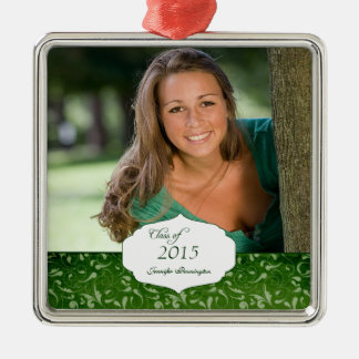 Groen elegant patroon afstuderen fotoversiering metalen ornament