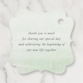 Groen Elegant Romantisch Bruiloft Dank u Bedankjes Labels (Achterkant)