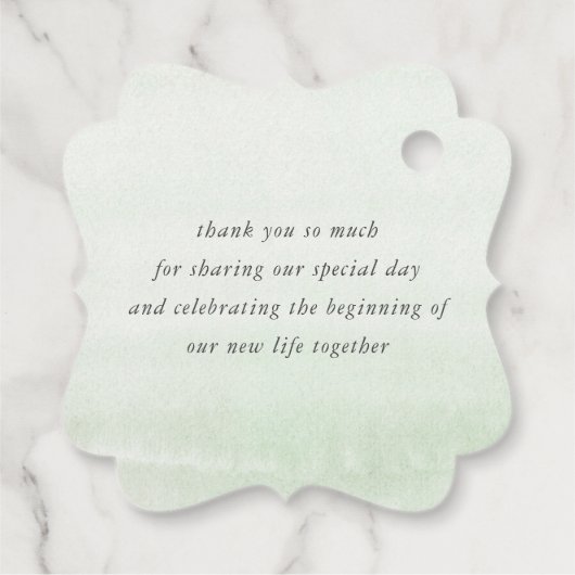 Groen Elegant Romantisch Bruiloft Dank u Bedankjes Labels (Achterkant)