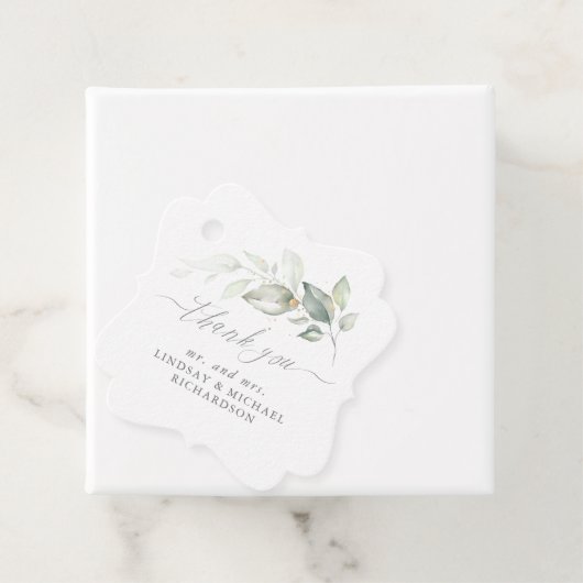 Groen Elegant Romantisch Bruiloft Dank u Bedankjes Labels (In situ)