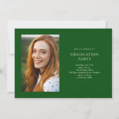 Groen Elegant Script 3 Photo Graduation Party Kaart (Achterkant)