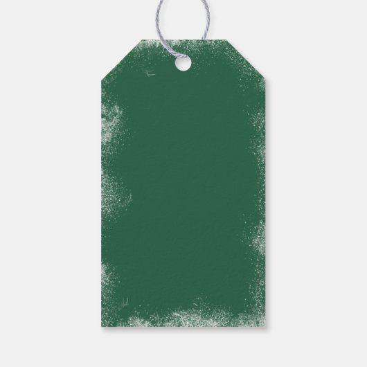 Groen Elegant Script en Foto | Kerstbessen Cadeaulabel (Achterkant)