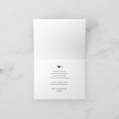Groen Elegant Script Minimalist Photo Afstuderen Bedankkaart (Binnen)