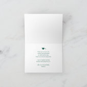 Groen Elegant Script Photo Minimalist Afstuderen Bedankkaart (Binnen)