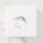 Groen Elegant Stoffig Blauw Bruiloft Dank u Bedankjes Labels (In situ)