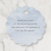 Groen Elegant Stoffig Blauw Bruiloft Dank u Bedankjes Labels (Achterkant)