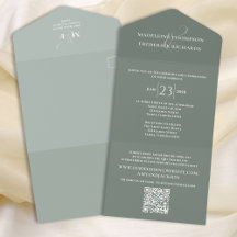 Groen Elegant Trouwen QR Code RSVP