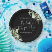 Groen Elegant Zwart-Wit Bruids Tea Party Papieren Bordje (Feest)