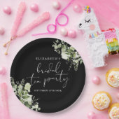 Groen Elegant Zwart-Wit Bruids Tea Party Papieren Bordje (Feest)