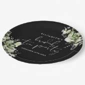 Groen Elegant Zwart-Wit Bruids Tea Party Papieren Bordje (Gekanteld)