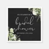 Groen Elegant zwart-wit Vrijgezellenfeest Servet (Voorkant)