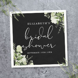 Groen Elegant zwart-wit Vrijgezellenfeest Servet