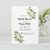 Groen elegante Bruids douche uitnodiging (Staand voorkant)