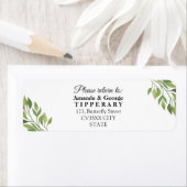 Groen elegante bruiloft | Retouradreslabel Etiket (Insitu)