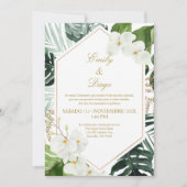 Groen elegante bruiloft uitnodiging in het Spaans (Voorkant)
