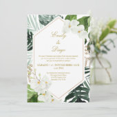 Groen elegante bruiloft uitnodiging in het Spaans (Staand voorkant)