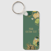 Groen | Elegante Nep Glitter QR Code Zakelijke Sle Sleutelhanger (Voorkant)