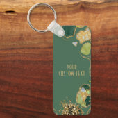 Groen | Elegante Nep Glitter QR Code Zakelijke Sle Sleutelhanger (Voorkant)