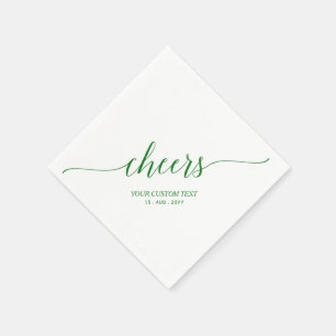 Groen   Elegante Stijlvolle Lettering Proost Feest Servet