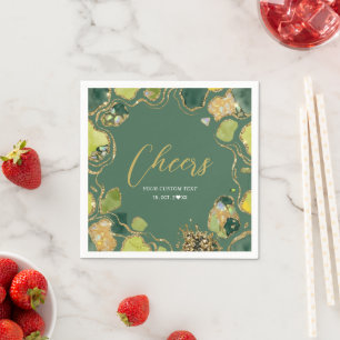 Groen Elegante Stijlvolle Nepgoud Cheers Servet