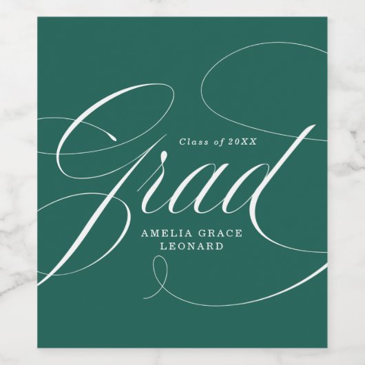 Groen | Eloquentie-Afstuderen Wijn Etiket (Enkel label)