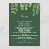 Groen Emerald Groen Bruiloft Route Programmakaart (Achterkant)