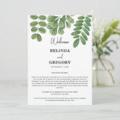 Groen Emerald Groen Bruiloft Route Programmakaart (Staand voorkant)