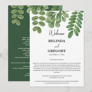 Groen Emerald Groen Bruiloft Route Programmakaart