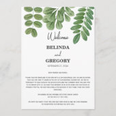 Groen Emerald Groen Bruiloft Route Programmakaart (Voorkant)