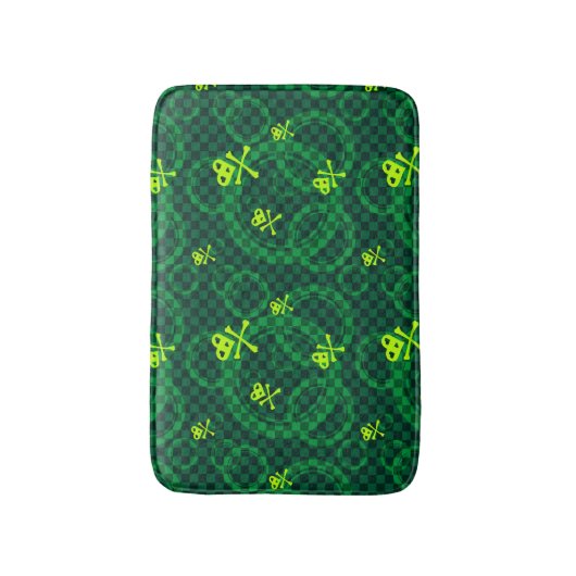 Groen Emo-patroon met cirkels Badmat (Voorkant Verticaal)