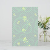 Groen Emo-patroon met cirkels Briefpapier (Staand voorkant)