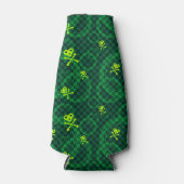 Groen Emo-patroon met cirkels Flesjeskoeler (Voorkant)