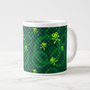 Groen Emo-patroon met cirkels Grote Koffiekop