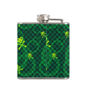 Groen Emo-patroon met cirkels Heupfles (Achterkant)