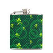 Groen Emo-patroon met cirkels Heupfles (Voorkant)