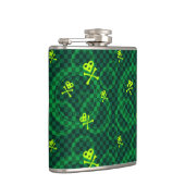 Groen Emo-patroon met cirkels Heupfles (Rechts)