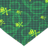 Groen Emo-patroon met cirkels Korte Tafelloper (Hoek)