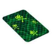 Groen Emo-patroon met cirkels Magneet (Rechterzijde)