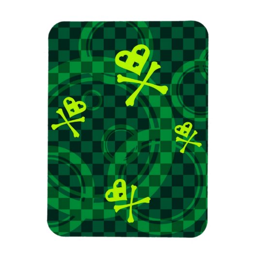 Groen Emo-patroon met cirkels Magneet (Verticaal)
