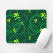 Groen Emo-patroon met cirkels Muismat (Met muis)