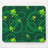 Groen Emo-patroon met cirkels Muismat (Voorkant)